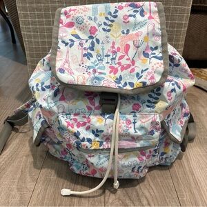 LeSportSac Floral Print Backpack with Drawstring Closure-Paris Print